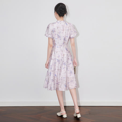 「高货wl」全新升级【铂金会员367/天猫489/差价122】(02413)洛诗琳新中式天丝麻印花连衣裙2025夏季气质国风旗袍裙女 商品图2