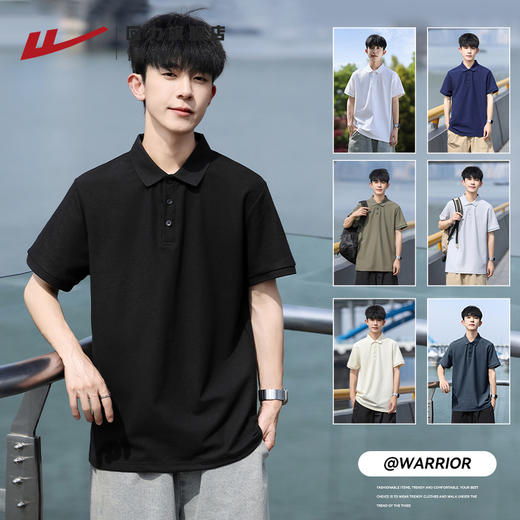 回力POLO衫男士短袖夏T恤2024新款纯色翻领透气痞帅衬衫翻领上衣HL618TL-1 商品图2