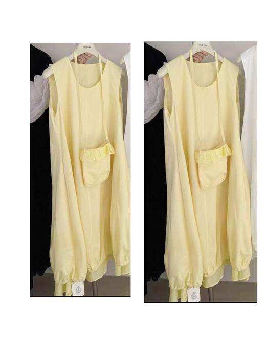 9.3秒杀【韩系2025】（赠送黄色包包）865清雅花苞水母连衣裙-喜出 商品图6