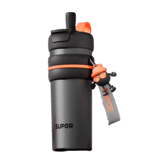 SUPOR苏泊尔保温杯陶瓷覆层吸管杯女高颜值大容量水杯礼物杯子    KCV70CP10    700毫升  黑色