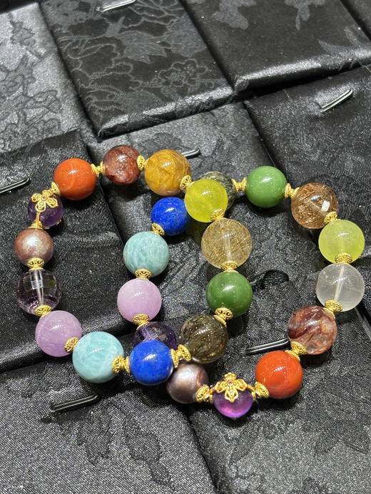 ³紫水晶+青金石+朱雀红胶花+南红多宝手串 约11mm XFAF-059【48小时鉴赏期】XN03-CRMM-XYSJ（TOP）【可塘水晶】 商品图1