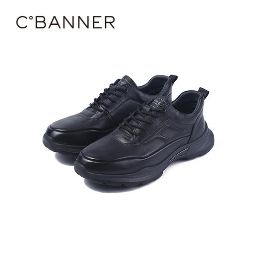 千百度秋季商务休闲鞋牛皮革脚垫通勤会议通用男鞋A25405561 商品图5