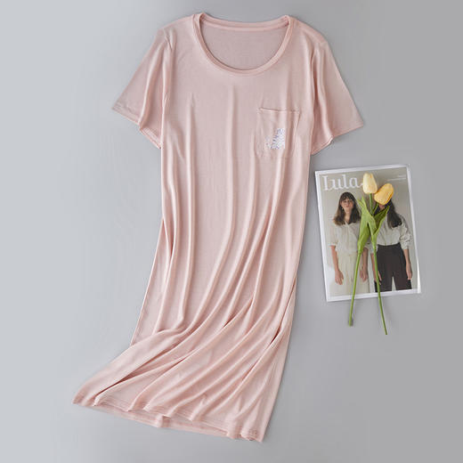 丁摩 100%桑蚕丝睡衣短袖长裤睡裤女薄款圆领家居服DD-076 商品图6