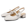 丁摩 软羊皮方头一字扣凉鞋女夏季新款真皮仙女芭蕾风软底后空女鞋5ZF-061 商品缩略图4
