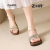 ZHR则则优雅气质细带水钻凉鞋女鞋2025夏季新款舒适平底凉鞋 商品缩略图4