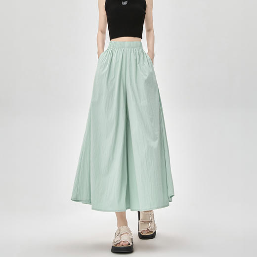 丁摩 纯色阔腿裤女垂感新款夏季薄款小个子裤裙高级感山本休闲裤5ZF-2517 商品图6