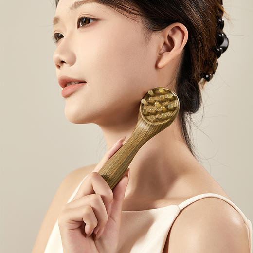 初心| 脸部按摩梳绿檀羊角 商品图1