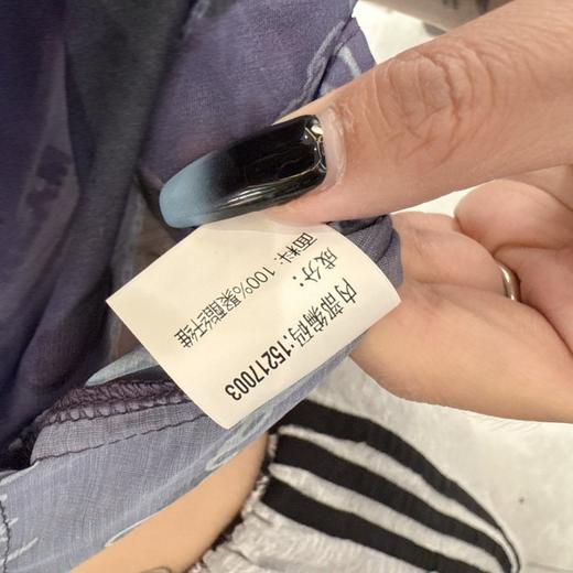 NC定制印花短款绑带五分袖衬衫（紫）A 夏季 152170030321 商品图4