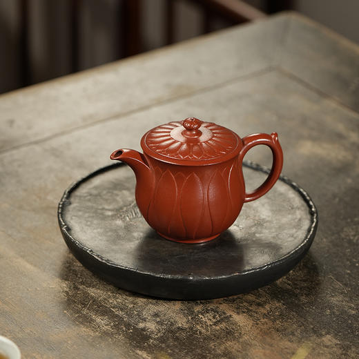 龙德堂陶艺 汤宣武制《瑞莲》130cc 原矿大红袍  库存请咨询客服 商品图1