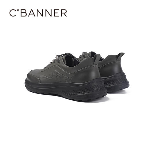 千百度秋季商务休闲鞋牛皮革脚垫通勤会议通用男鞋A25418105 商品图3