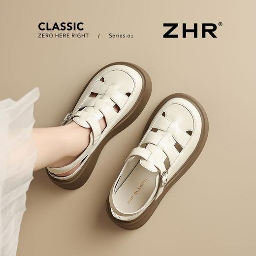 ZHR则则透气镂空罗马凉鞋女厚底凉鞋女夏季复古风时装凉鞋女外穿 商品图1
