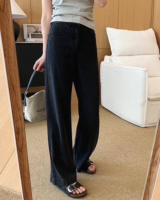 土耳其新款空调牛仔纯兰精天丝薄软垂感空气微阔腿裤 商品图3