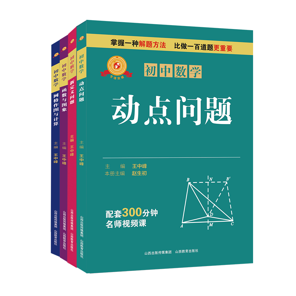 正版 四册 专项突破·初中数学 函数与图象  网格作图与计算  动点问题  新定义问题 王中峰主编 山西教育出版社出版