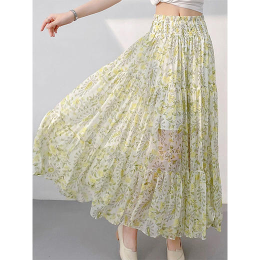 Y5X03BQ1396【钰米】高腰打揽大摆碎花半裙 商品图1