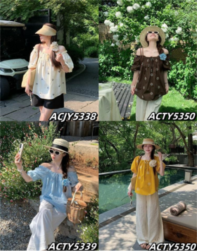 🌸美到心颤❗️重工绣花料❗️【AUChris法式度假风小衫】👍慵懒随性美到犯规！ 😍浪漫异域风情秒变街拍C位，👏美到闺蜜追着问链接 ✅立体刺绣精致度拉满，自带高级感