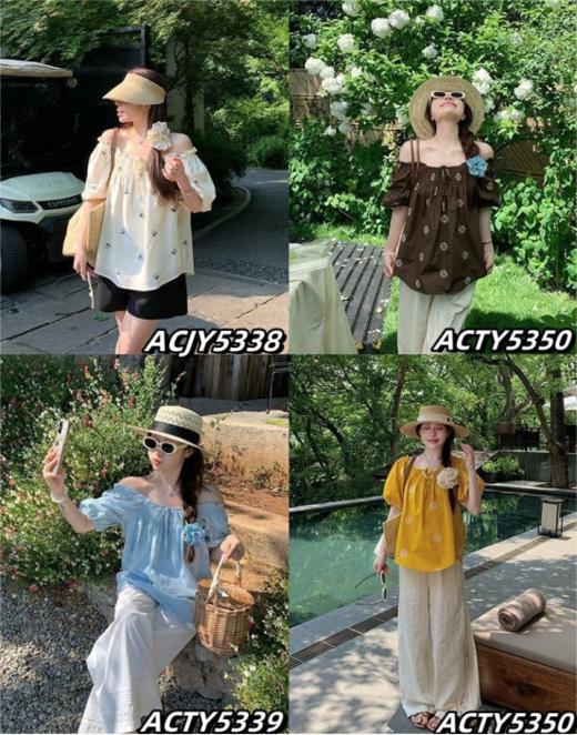 🌸美到心颤❗️重工绣花料❗️【AUChris法式度假风小衫】👍慵懒随性美到犯规！ 😍浪漫异域风情秒变街拍C位，👏美到闺蜜追着问链接 ✅立体刺绣精致度拉满，自带高级感 商品图0