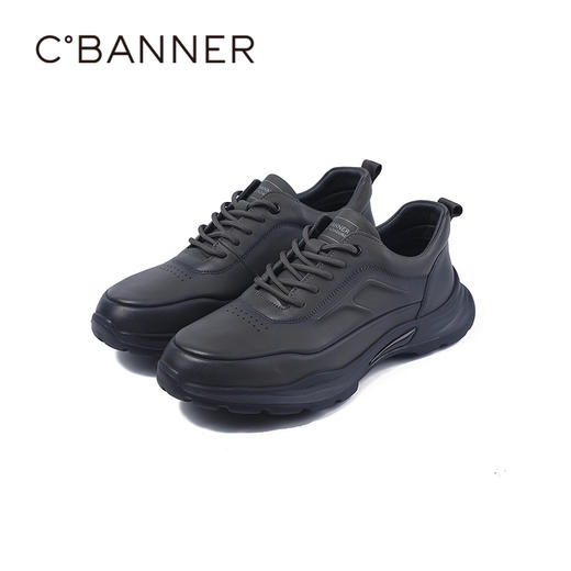 千百度秋季商务休闲鞋牛皮革脚垫通勤会议通用男鞋A25405561 商品图4