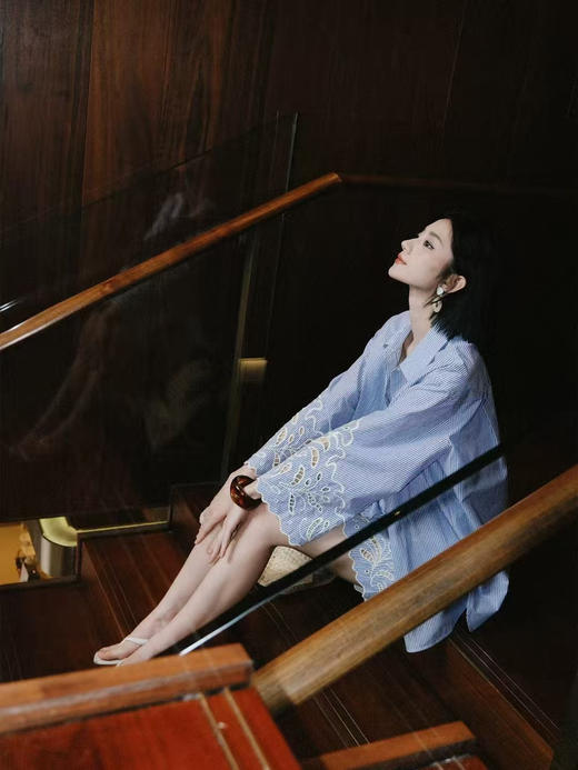 高圆圆同款条纹衬衫式套装| 度假通勤皆可 商品图1