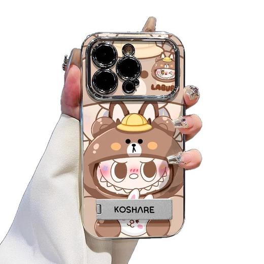 【赵露思同款🔥】怪兽拉布布手机壳上线！可爱电镀视窗+支架设计，荣耀华为都能用💖潮流手链加持，随手一拍就是时尚大片✨ 商品图4
