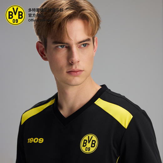 【官方正版】多特蒙德足球俱乐部 | 黑黄拼色速干圆领T恤夏季黄色腰线短袖 商品图1