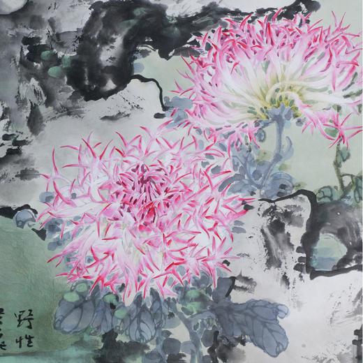 叶泉《菊花》国画原作48CM*48CM 手绘宣纸花卉作品 商品图4
