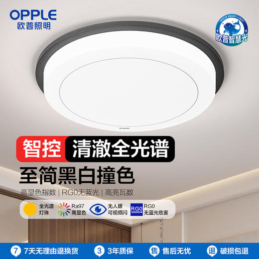 2件享95折🔥OPPLE欧普照明霜月卧室简约现代圆形新中式吸顶灯 商品图0