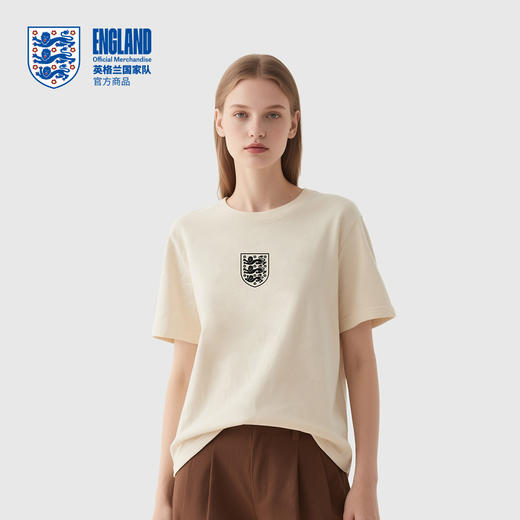 【官方正版】英格兰国家队 | 米色灰色队徽基础T恤夏季圆领短袖 商品图3