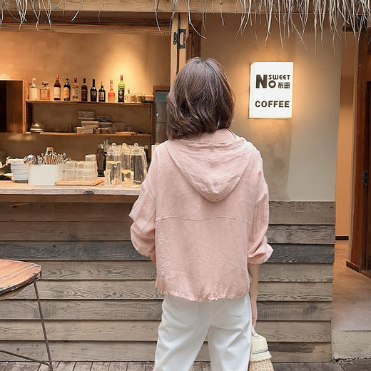 火桐hooton 高定系列 灼灼其华 高密汉麻防晒夹克外套YT266 商品图3