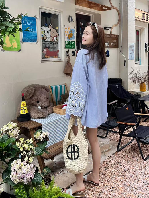 高圆圆同款条纹衬衫式套装| 度假通勤皆可 商品图8