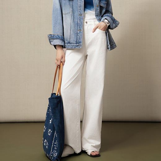 【林栖设计小店】（现货）【牛仔系列】棉混纺牛仔裤简约百搭宽松2025早秋新款裤子G1653012 商品图0