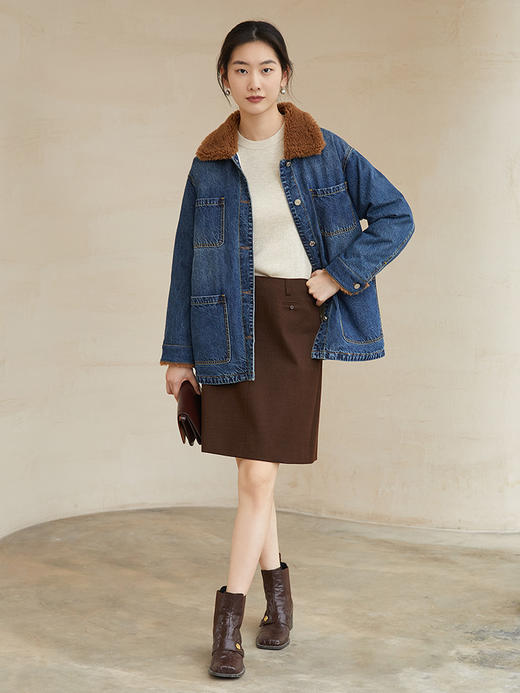 美拉德风棕色半身短裙 2025 秋冬新款 简约时尚日常出街必备单品 商品图1