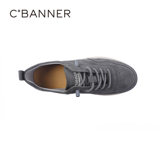 千百度秋季真皮板鞋透气真皮鞋垫橡胶大底便穿男鞋A25407573 商品图2