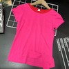 【选2件15元-NO退】130玫红蝴蝶结纯色短袖-微脏-喜出 商品缩略图0