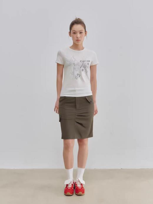 Evistub/E-5XDX791/天丝麻棉手绘印花短袖女 商品图2