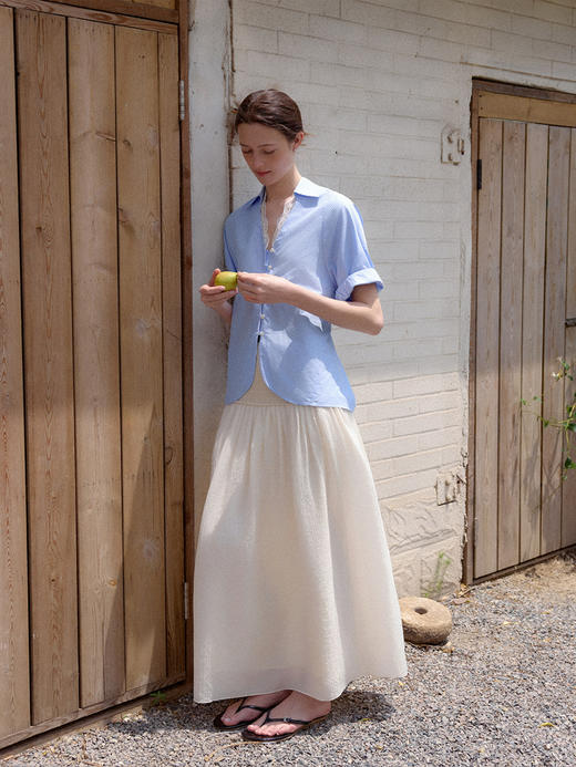 【现货】Even Vintage | 棉混纺 V领创意拼接蕾丝花边慵懒气质收腰衬衫 商品图2