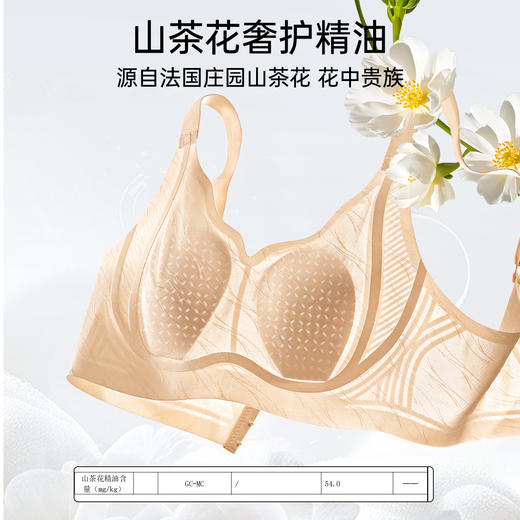 【298选3】D1-【B-D杯】【山茶花养肤 10A抑菌】润微超薄透气无痕粉底液内衣女收副乳文胸   提拉冰柔 商品图2