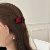 丁摩 安可拉红色玫瑰花朵公主头抓夹小号女侧边头饰发夹后脑勺半扎发5ZF-372 商品缩略图3