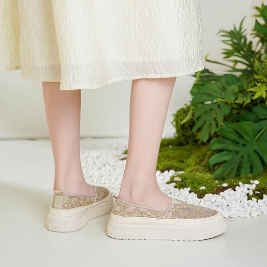 ZHR渔夫鞋子女款2025夏新品透气蕾丝网面一脚蹬单鞋休闲M651 商品图4