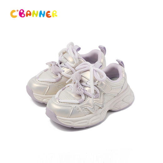 千百度秋季甜美童趣蝴蝶结减震轻便厚底运动鞋童鞋A25425907 商品图5