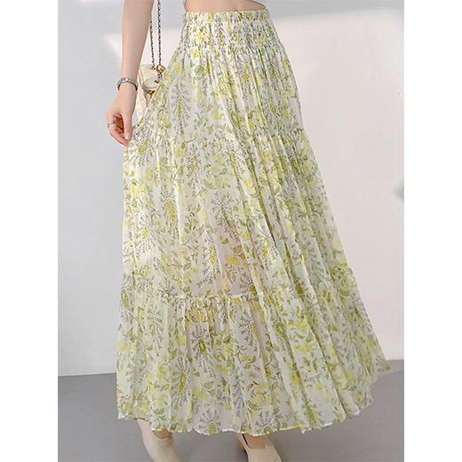 Y5X03BQ1396【钰米】高腰打揽大摆碎花半裙 商品图3