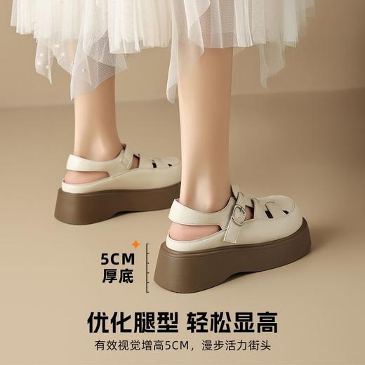 ZHR则则透气镂空罗马凉鞋女厚底凉鞋女夏季复古风时装凉鞋女外穿 商品图4