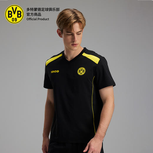 【官方正版】多特蒙德足球俱乐部 | 黑黄拼色速干圆领T恤夏季黄色腰线短袖 商品图2