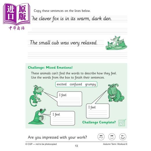 预售 【中商原版】英国原版CGP 小学三年级英语手写10分钟每周练习 KS2 Year 3 English Handwriting 10-Minute Weekly Workouts 商品图1