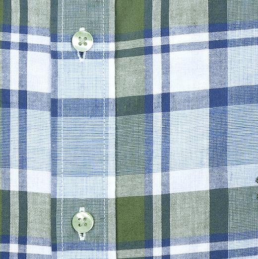 【1件/99 2件/180 3件/258】占姆士男士棉麻彩色休闲格中青休闲衬衫 商品图3