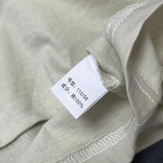 【选2件15元-NO退】110浅卡其纯棉短袖-微脏-喜出 商品图2