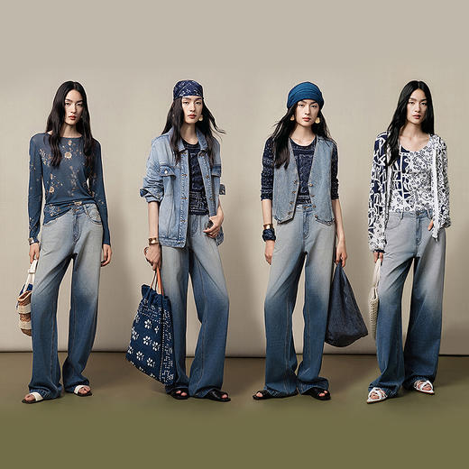 【林栖设计小店】（现货）【送方巾】【牛仔系列】渐变牛仔裤百搭直筒显瘦2025早秋新款长裤女G1653008 商品图3