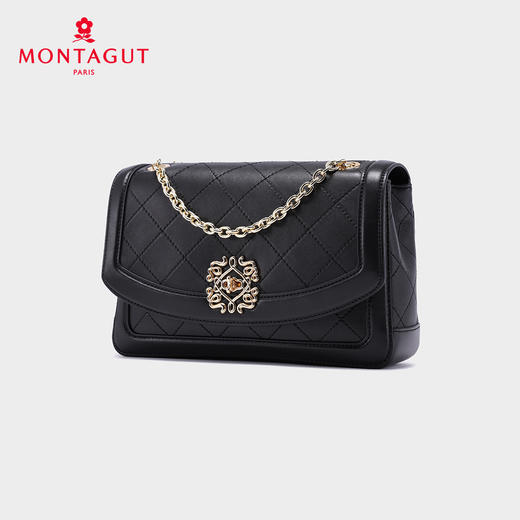 梦特娇女士时尚链条包真皮斜挎包个性菱格包可爱单肩包 商品图5