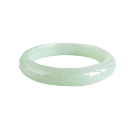 【天然正品】A货翡翠天然糯种绿底58号翡翠手镯58.1MM女士现售价：780特价！080425AH51 商品图0