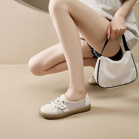 雀说 头层牛皮真皮小白鞋女软皮韩版镂空网面休闲板鞋99130