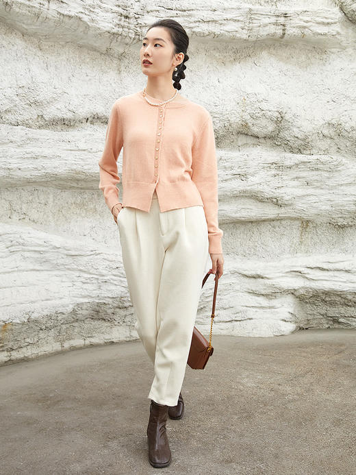 新款黑色高腰哈伦裤 显瘦宽松九分休闲裤 弹力腰头百搭通勤西装裤 商品图1